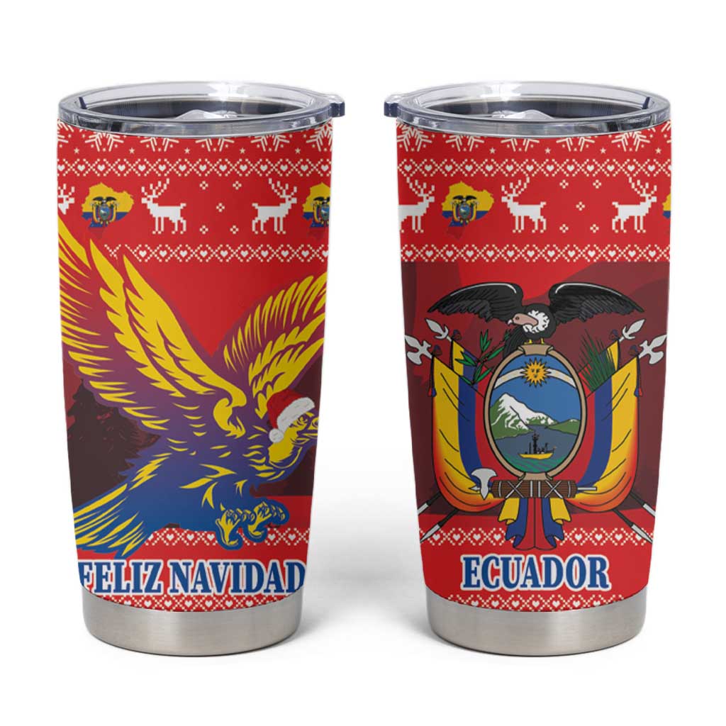 Ecuador Andean Condor Christmas Tumbler Cup Dios Patria y Libertad - Wonder Print Shop