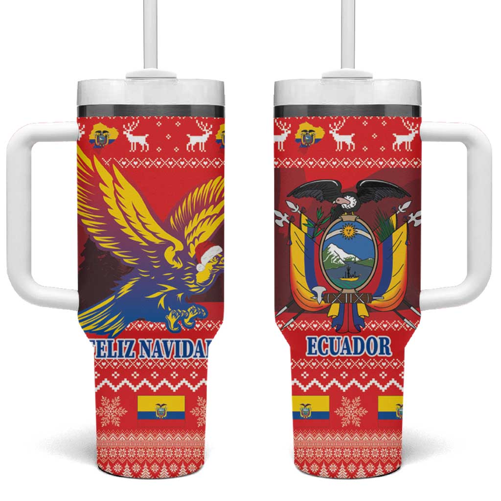 Ecuador Andean Condor Christmas Tumbler With Handle Dios Patria y Libertad - Wonder Print Shop