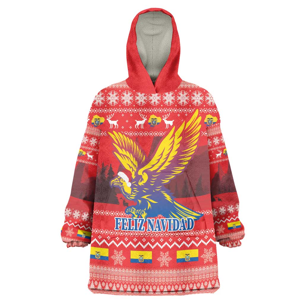 Ecuador Andean Condor Christmas Wearable Blanket Hoodie Dios Patria y Libertad