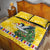 Moldova Christmas Quilt Bed Set White Stork Santa With Christmas Tree - Wonder Print Shop