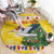 Moldova Christmas Round Carpet White Stork Santa With Christmas Tree