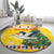 Moldova Christmas Round Carpet White Stork Santa With Christmas Tree