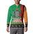 Zambia Christmas Button Sweatshirt One Zambia One Nation With Kente Pattern - Wonder Print Shop