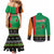 Zambia Christmas Couples Matching Mermaid Dress and Long Sleeve Button Shirt One Zambia One Nation With Kente Pattern