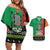 Zambia Christmas Couples Matching Off Shoulder Short Dress and Hawaiian Shirt One Zambia One Nation With Kente Pattern - Wonder Print Shop