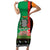 Zambia Christmas Family Matching Short Sleeve Bodycon Dress and Hawaiian Shirt One Zambia One Nation With Kente Pattern - Wonder Print Shop