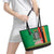 Zambia Christmas Leather Tote Bag One Zambia One Nation With Kente Pattern - Wonder Print Shop