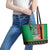 Zambia Christmas Leather Tote Bag One Zambia One Nation With Kente Pattern - Wonder Print Shop