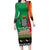 Zambia Christmas Long Sleeve Bodycon Dress One Zambia One Nation With Kente Pattern - Wonder Print Shop