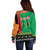 Zambia Christmas Off Shoulder Sweater One Zambia One Nation With Kente Pattern - Wonder Print Shop