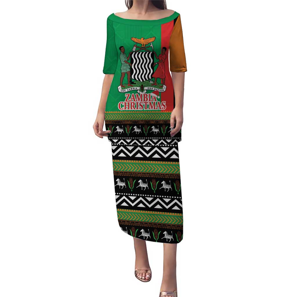 Zambia Christmas Puletasi One Zambia One Nation With Kente Pattern - Wonder Print Shop