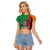 Zambia Christmas Raglan Cropped T Shirt One Zambia One Nation With Kente Pattern - Wonder Print Shop