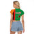 Zambia Christmas Raglan Cropped T Shirt One Zambia One Nation With Kente Pattern - Wonder Print Shop