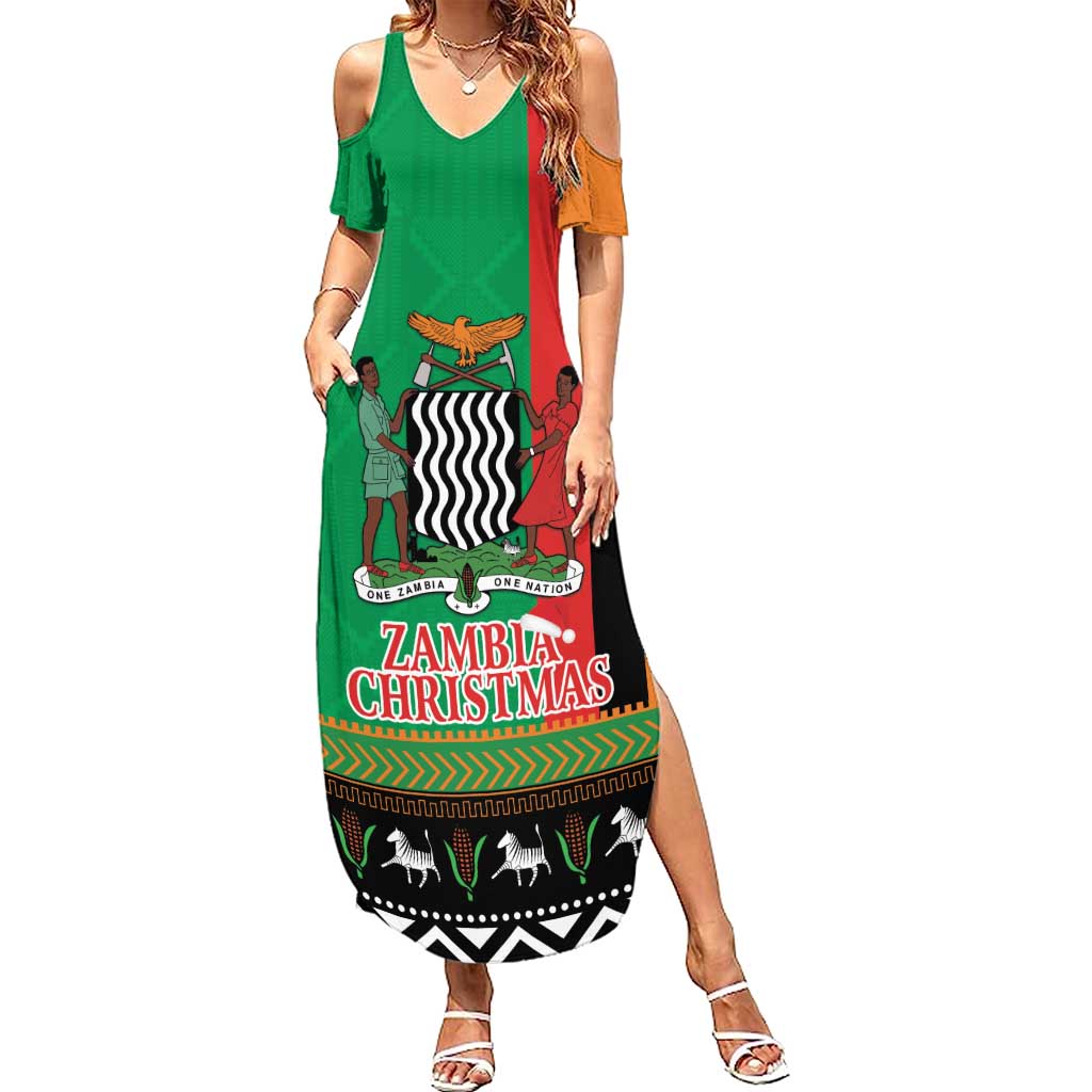 Zambia Christmas Summer Maxi Dress One Zambia One Nation With Kente Pattern - Wonder Print Shop