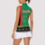 Zambia Christmas Women Sleeveless Polo Shirt One Zambia One Nation With Kente Pattern - Wonder Print Shop