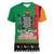 Zambia Christmas Women V-Neck T-Shirt One Zambia One Nation With Kente Pattern - Wonder Print Shop