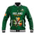 Custom Ireland Rugby Baseball Jacket Shamrock With Ireland Flag Colors - Wonder Print Shop