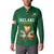 Custom Ireland Rugby Button Sweatshirt Shamrock With Ireland Flag Colors - Wonder Print Shop