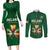 Custom Ireland Rugby Couples Matching Long Sleeve Bodycon Dress and Long Sleeve Button Shirt Shamrock With Ireland Flag Colors