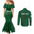 Custom Ireland Rugby Couples Matching Mermaid Dress and Long Sleeve Button Shirt Shamrock With Ireland Flag Colors