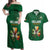 Custom Ireland Rugby Couples Matching Off Shoulder Maxi Dress and Hawaiian Shirt Shamrock With Ireland Flag Colors