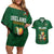 Custom Ireland Rugby Couples Matching Off Shoulder Short Dress and Hawaiian Shirt Shamrock With Ireland Flag Colors