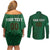 Custom Ireland Rugby Couples Matching Off Shoulder Short Dress and Long Sleeve Button Shirt Shamrock With Ireland Flag Colors