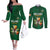 Custom Ireland Rugby Couples Matching Off The Shoulder Long Sleeve Dress and Long Sleeve Button Shirt Shamrock With Ireland Flag Colors