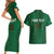 Custom Ireland Rugby Couples Matching Short Sleeve Bodycon Dress and Hawaiian Shirt Shamrock With Ireland Flag Colors