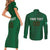 Custom Ireland Rugby Couples Matching Short Sleeve Bodycon Dress and Long Sleeve Button Shirt Shamrock With Ireland Flag Colors