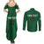 Custom Ireland Rugby Couples Matching Summer Maxi Dress and Long Sleeve Button Shirt Shamrock With Ireland Flag Colors