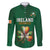 Custom Ireland Rugby Family Matching Long Sleeve Bodycon Dress and Hawaiian Shirt Shamrock With Ireland Flag Colors - Wonder Print Shop