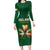 Custom Ireland Rugby Family Matching Long Sleeve Bodycon Dress and Hawaiian Shirt Shamrock With Ireland Flag Colors - Wonder Print Shop