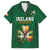 Custom Ireland Rugby Family Matching Off The Shoulder Long Sleeve Dress and Hawaiian Shirt Shamrock With Ireland Flag Colors