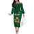 Custom Ireland Rugby Family Matching Off The Shoulder Long Sleeve Dress and Hawaiian Shirt Shamrock With Ireland Flag Colors