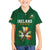 Custom Ireland Rugby Family Matching Off The Shoulder Long Sleeve Dress and Hawaiian Shirt Shamrock With Ireland Flag Colors