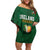 Custom Ireland Rugby Family Matching Off Shoulder Short Dress and Hawaiian Shirt Shamrock With Ireland Flag Colors - Wonder Print Shop