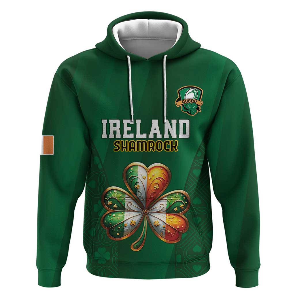 Custom Ireland Rugby Hoodie Shamrock With Ireland Flag Colors - Wonder Print Shop