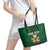 Custom Ireland Rugby Leather Tote Bag Shamrock With Ireland Flag Colors