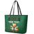 Custom Ireland Rugby Leather Tote Bag Shamrock With Ireland Flag Colors