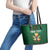 Custom Ireland Rugby Leather Tote Bag Shamrock With Ireland Flag Colors