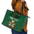 Custom Ireland Rugby Leather Tote Bag Shamrock With Ireland Flag Colors