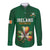 Custom Ireland Rugby Long Sleeve Button Shirt Shamrock With Ireland Flag Colors