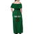 Custom Ireland Rugby Off Shoulder Maxi Dress Shamrock With Ireland Flag Colors - Wonder Print Shop