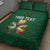 Custom Ireland Rugby Quilt Bed Set Shamrock With Ireland Flag Colors