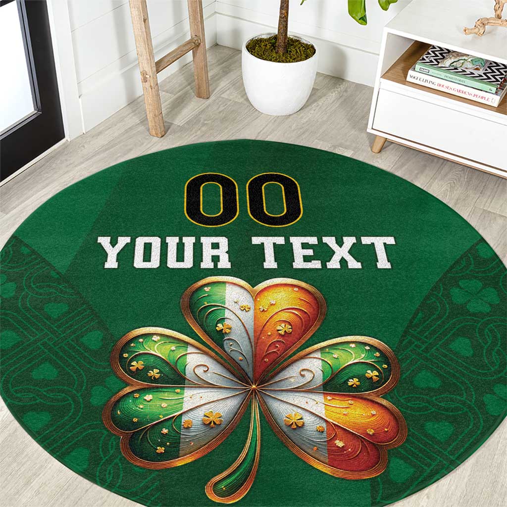 Custom Ireland Rugby Round Carpet Shamrock With Ireland Flag Colors - Wonder Print Shop