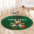 Custom Ireland Rugby Round Carpet Shamrock With Ireland Flag Colors