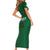 Custom Ireland Rugby Short Sleeve Bodycon Dress Shamrock With Ireland Flag Colors