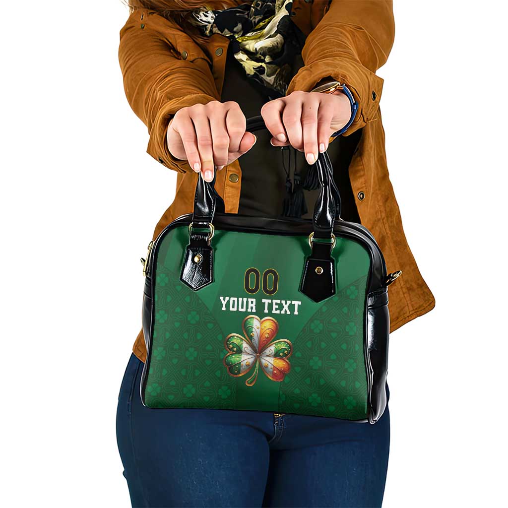 Custom Ireland Rugby Shoulder Handbag Shamrock With Ireland Flag Colors