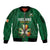 Custom Ireland Rugby Sleeve Zip Bomber Jacket Shamrock With Ireland Flag Colors